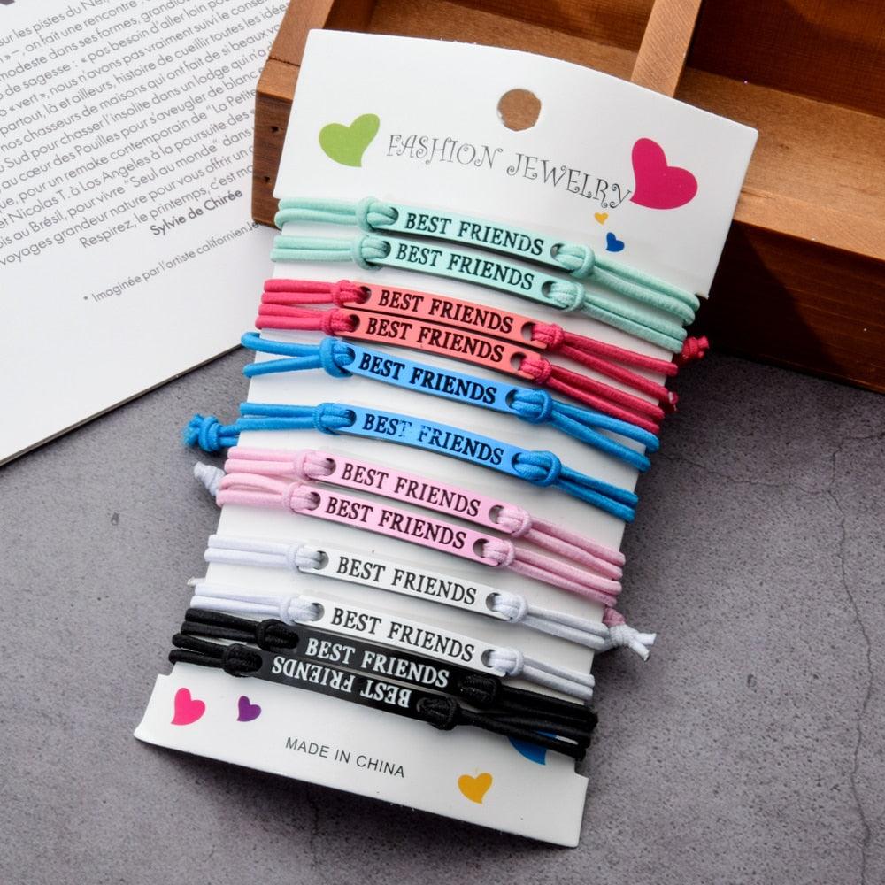 Ensemble de 12 Bracelets en Corde Charmants Ajustables Faits Main