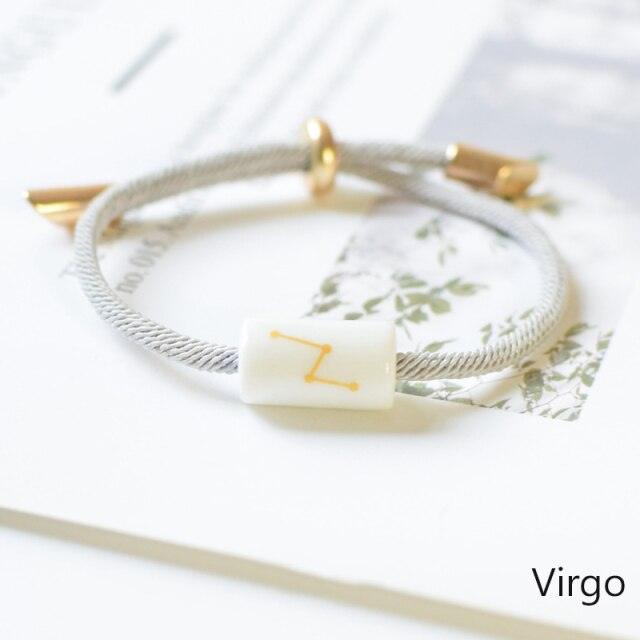 Bracelet de charme des 12 signes du zodiaque - Bijoux en corde faits à la main ajustables