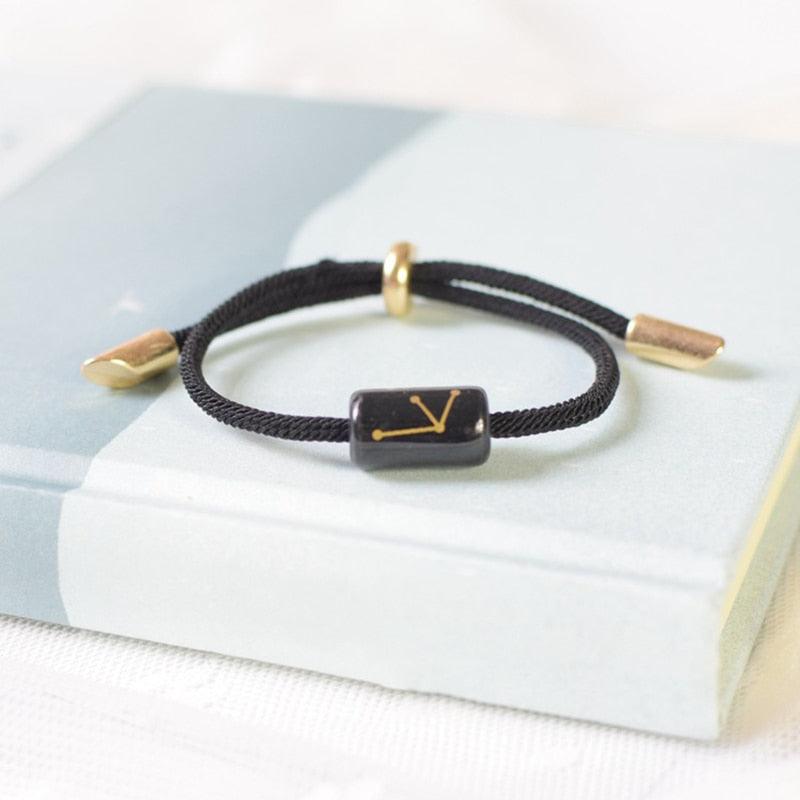Bracelet de charme des 12 signes du zodiaque - Bijoux en corde faits à la main ajustables