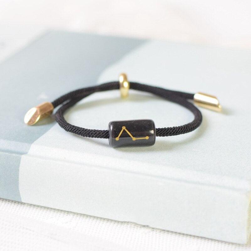 Bracelet de charme des 12 signes du zodiaque - Bijoux en corde faits à la main ajustables