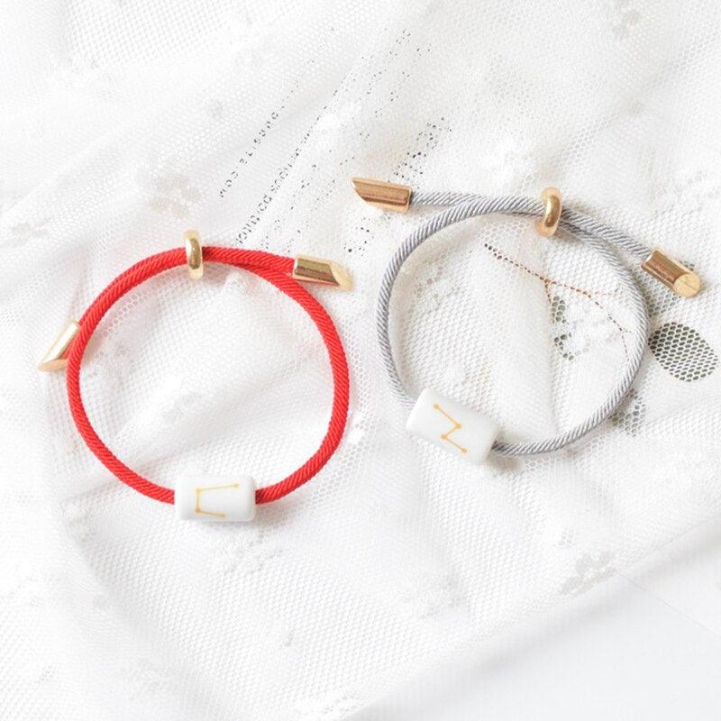 Bracelet de charme des 12 signes du zodiaque - Bijoux en corde faits à la main ajustables