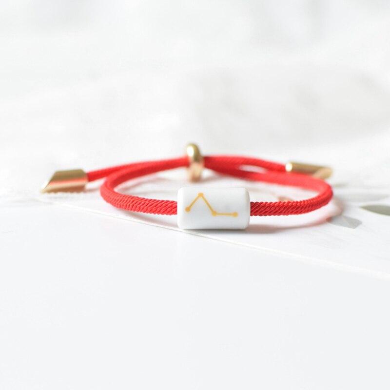 Bracelet de charme des 12 signes du zodiaque - Bijoux en corde faits à la main ajustables