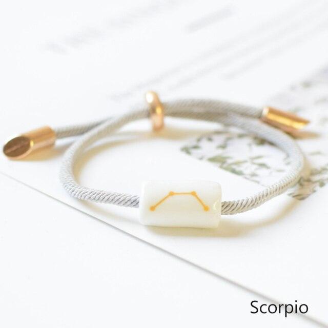Bracelet de charme des 12 signes du zodiaque - Bijoux en corde faits à la main ajustables