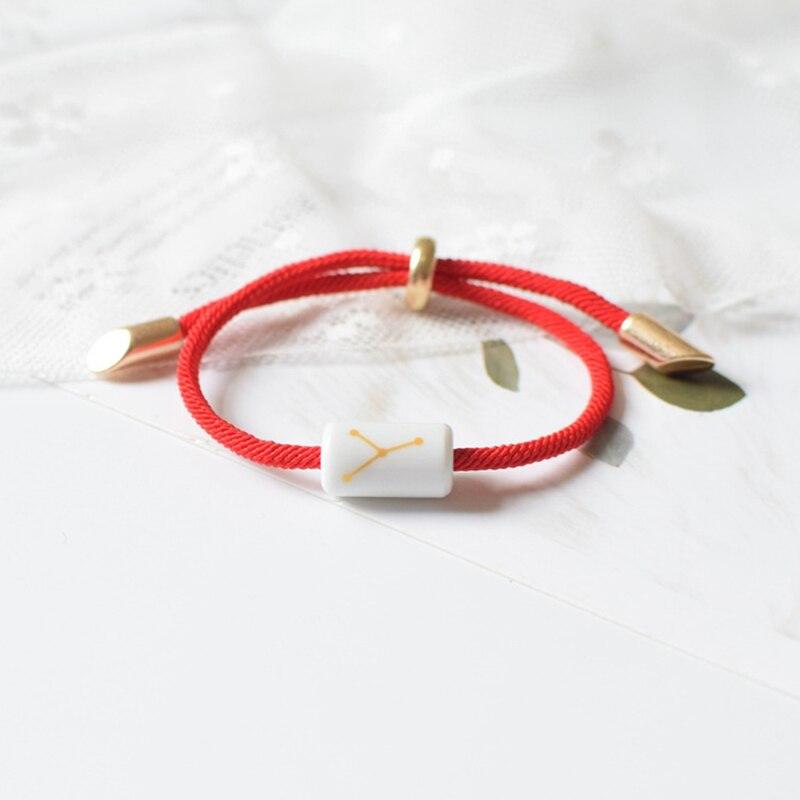 Bracelet de charme des 12 signes du zodiaque - Bijoux en corde faits à la main ajustables