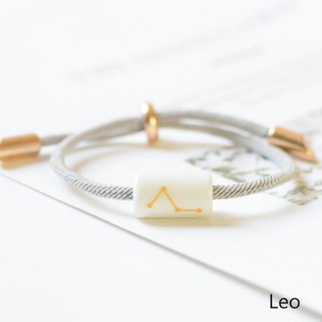 Bracelet de charme des 12 signes du zodiaque - Bijoux en corde faits à la main ajustables