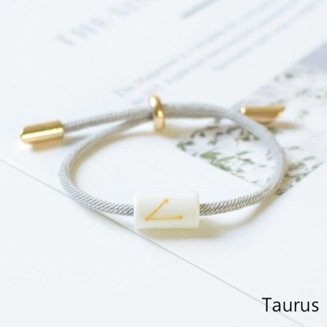 Bracelet de charme des 12 signes du zodiaque - Bijoux en corde faits à la main ajustables