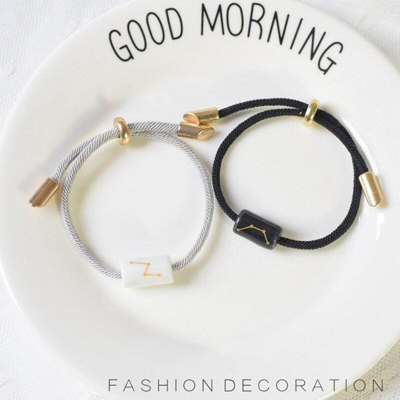 Bracelet de charme des 12 signes du zodiaque - Bijoux en corde faits à la main ajustables