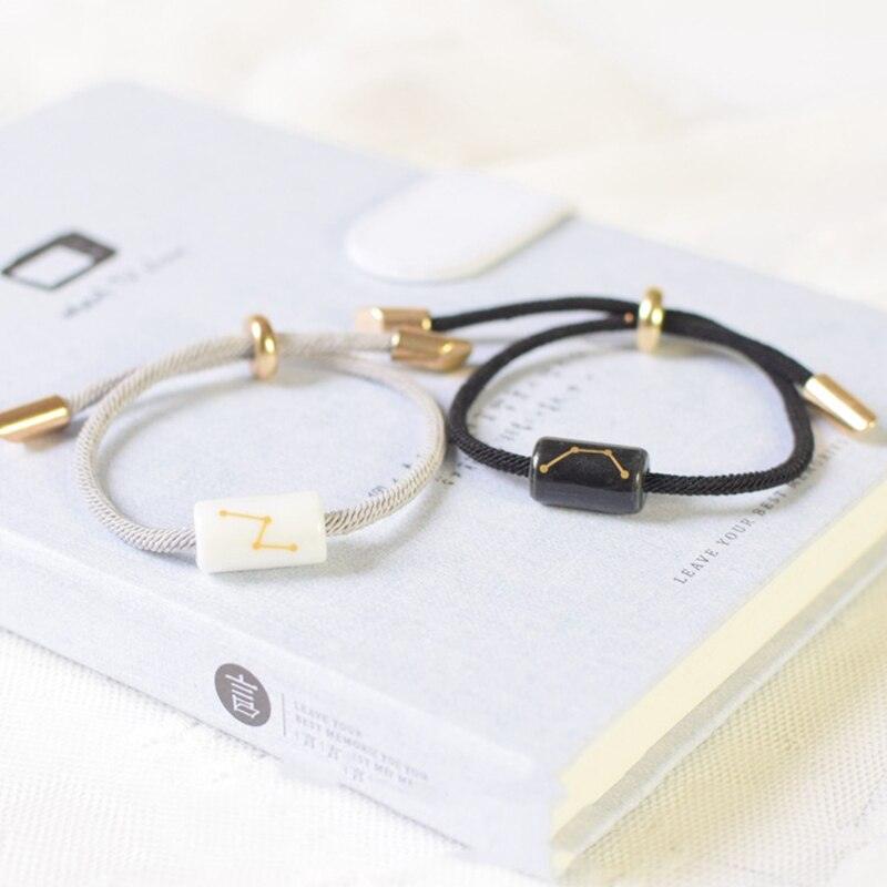 Bracelet de charme des 12 signes du zodiaque - Bijoux en corde faits à la main ajustables