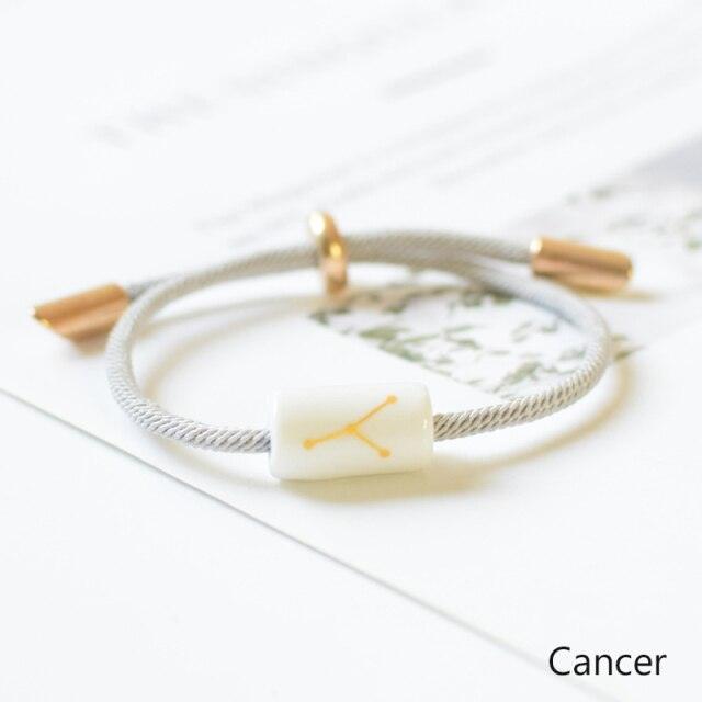 Bracelet de charme des 12 signes du zodiaque - Bijoux en corde faits à la main ajustables