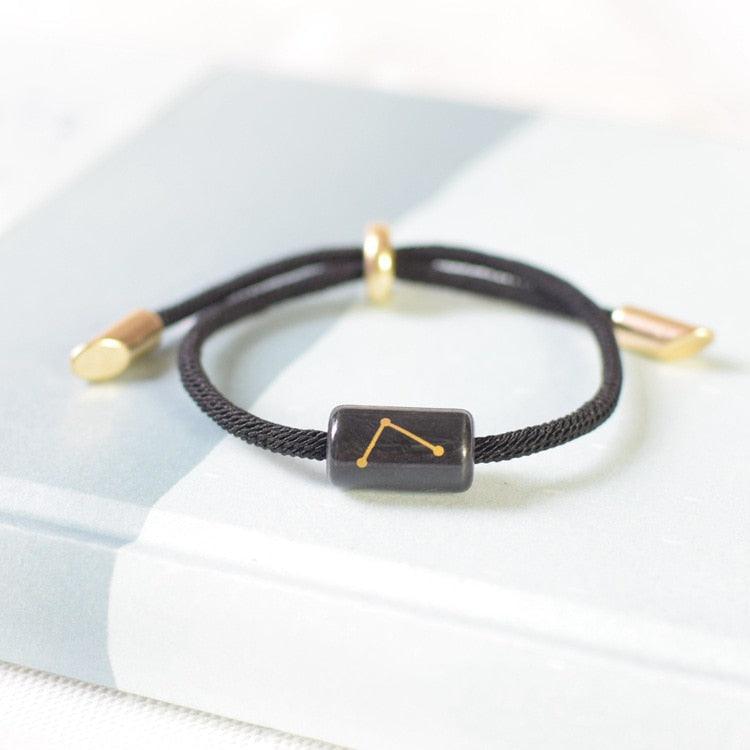Bracelet de charme des 12 signes du zodiaque - Bijoux en corde faits à la main ajustables