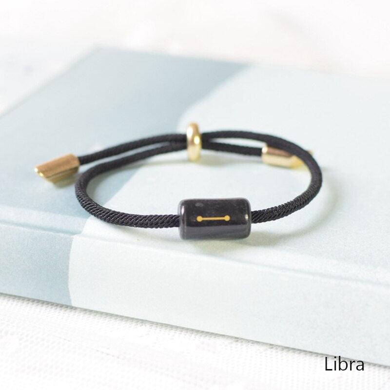 Bracelet de charme des 12 signes du zodiaque - Bijoux en corde faits à la main ajustables