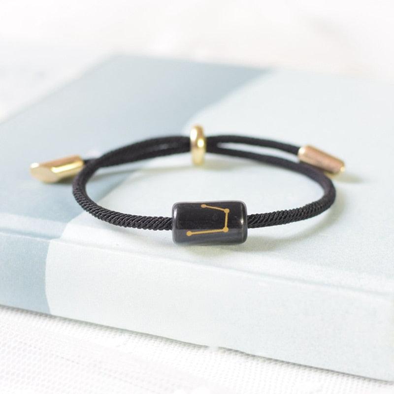 Bracelet de charme des 12 signes du zodiaque - Bijoux en corde faits à la main ajustables