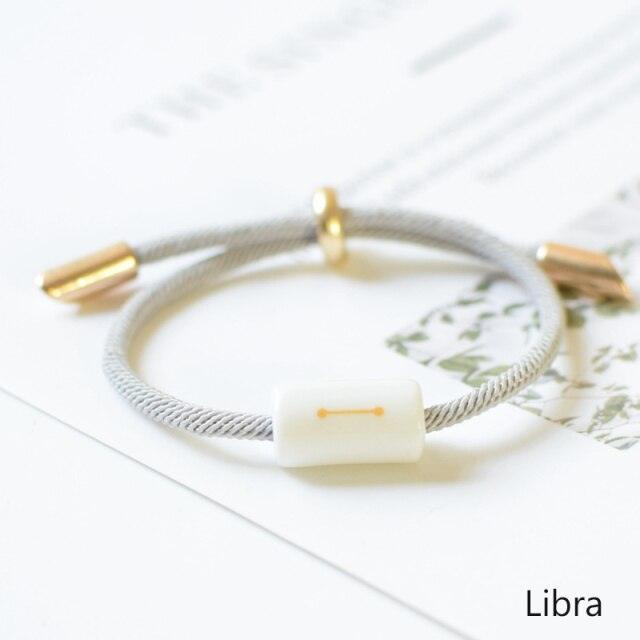 Bracelet de charme des 12 signes du zodiaque - Bijoux en corde faits à la main ajustables