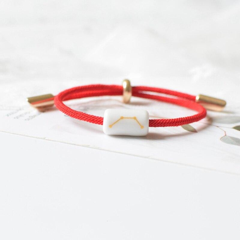 Bracelet de charme des 12 signes du zodiaque - Bijoux en corde faits à la main ajustables