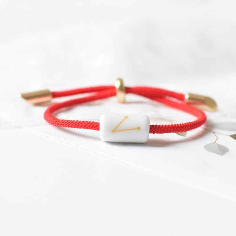 Bracelet de charme des 12 signes du zodiaque - Bijoux en corde faits à la main ajustables