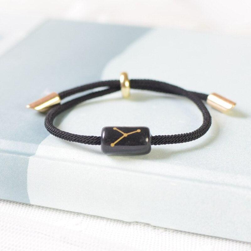 Bracelet de charme des 12 signes du zodiaque - Bijoux en corde faits à la main ajustables