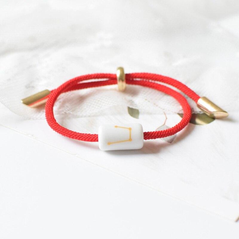 Bracelet de charme des 12 signes du zodiaque - Bijoux en corde faits à la main ajustables
