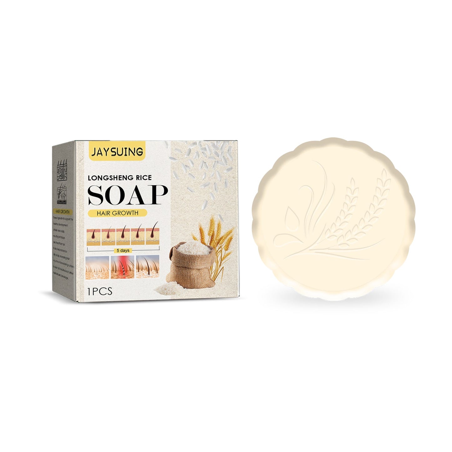 Savon de Shampooing au Riz Premium pour Cheveux Nourris