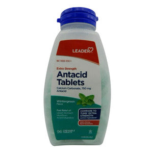 Tabletas Masticables Antiacidas Extra Fuertes Leader™ - Sabor Menta