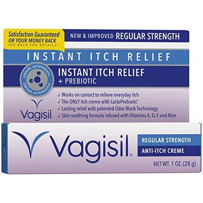 Crème de soulagement instantané des démangeaisons Vagisil, force régulière, 1 once