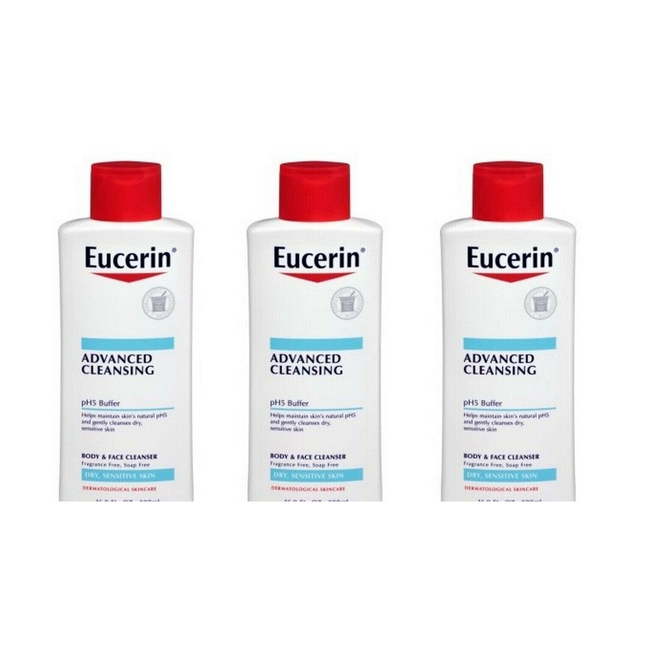 Eucerin Nettoyant Avancé pour le Corps et le Visage - 16,9 Fl Oz