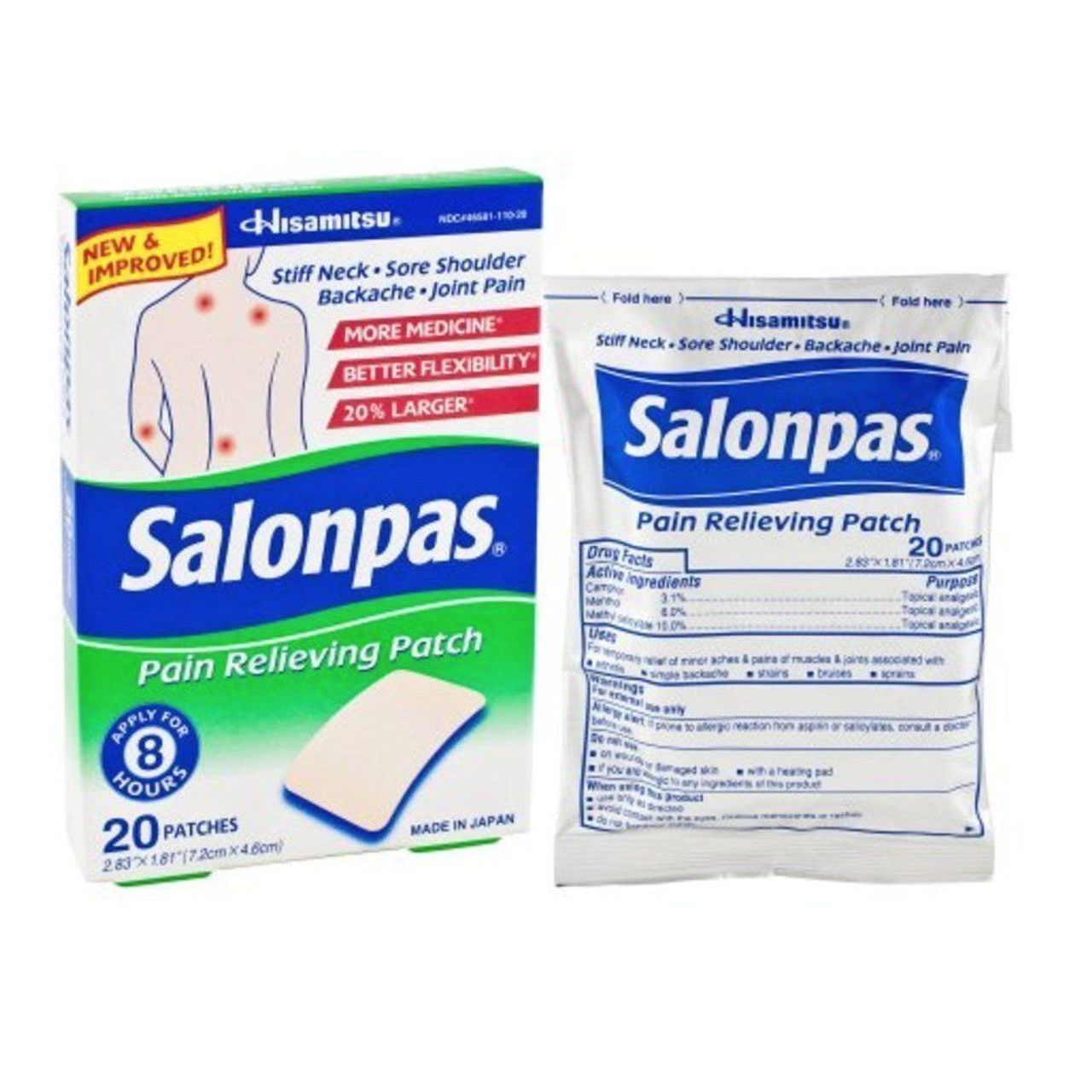 Parche Analgésico Salonpas - 20 Unidades
