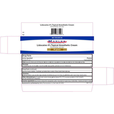 Marlex Pharmaceuticals Lidocaine 4% Topical Anesthetic Cream 30g