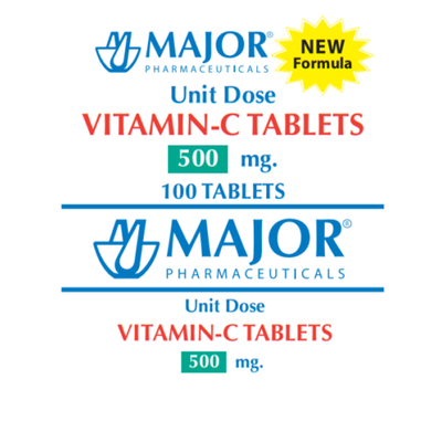 Major Ascorbic Acid 500 Mg Vitamin C Tablets - 100 Count