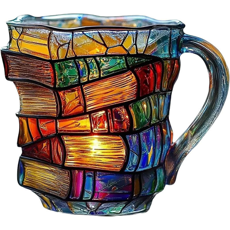 Painted Book Mug - Unique 3D Design for Coffee Lovers