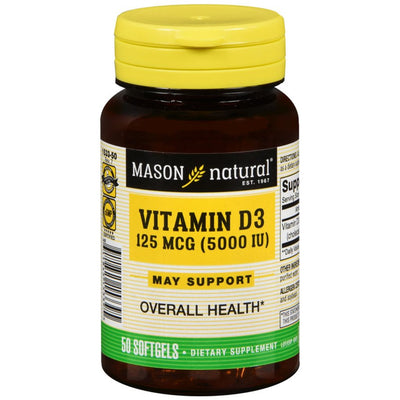 Mason Natural® Advanced Vitamin D3 – 5,000 IU (50 Softgels)