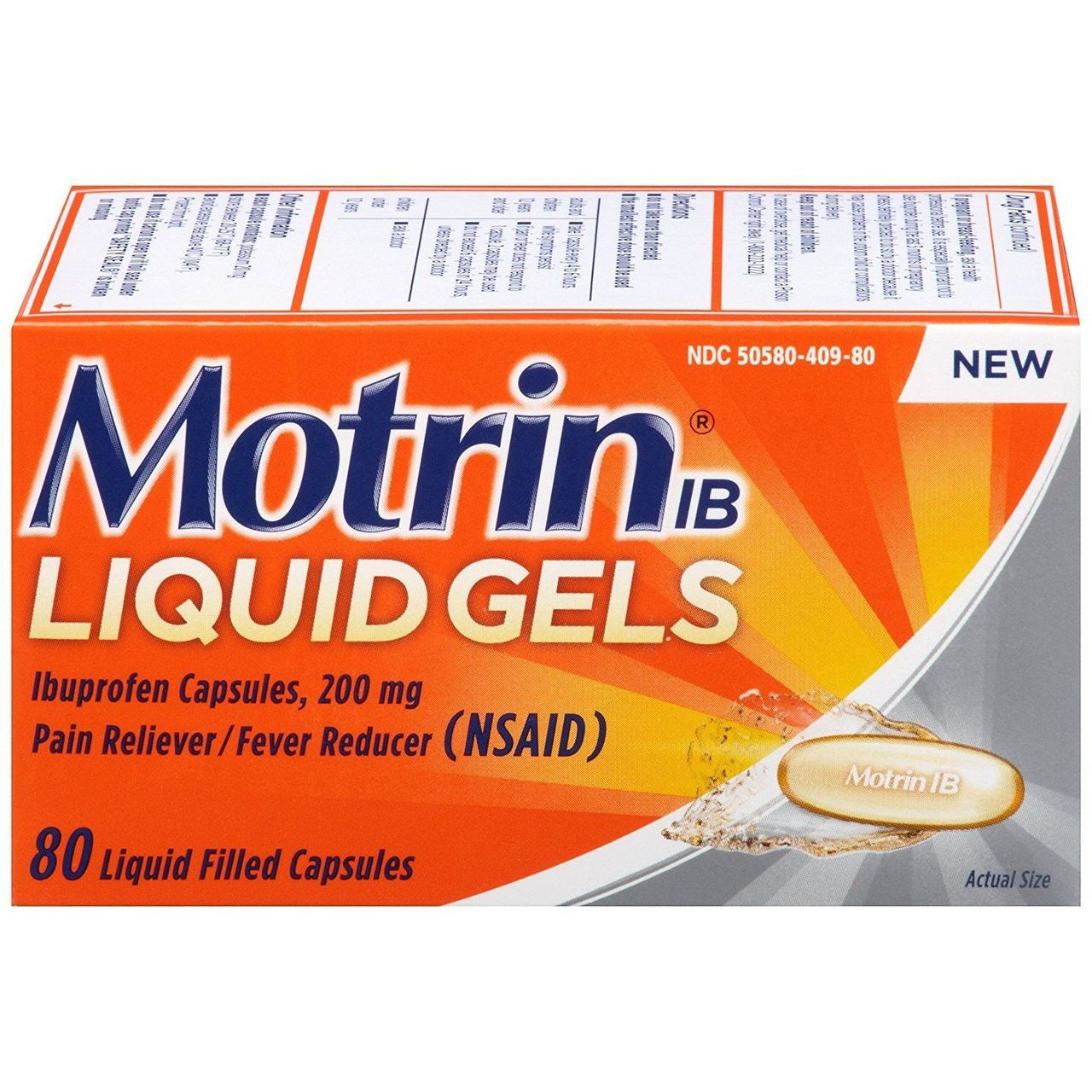 Motrin IB Liquid Gels – Ibuprofen 200 mg (80 Count)