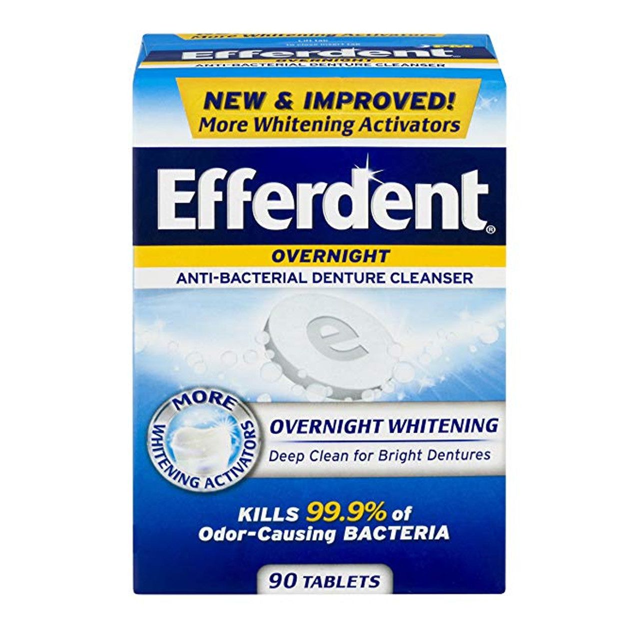 Efferdent PM Overnight Denture Cleanser Tablets - 90 Count