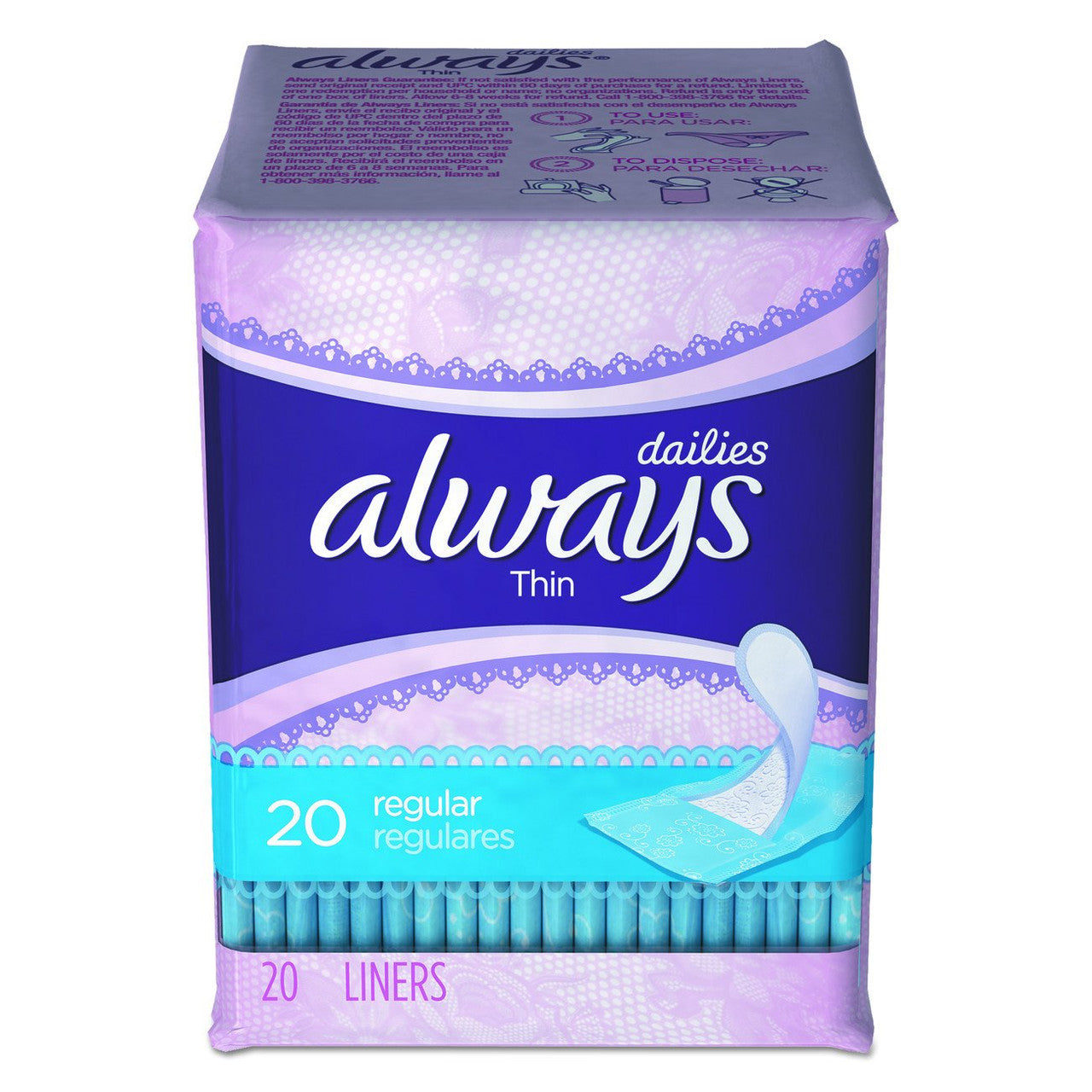 Always Regular Thin Pantiliner Non Parfumé - 20 Compte
