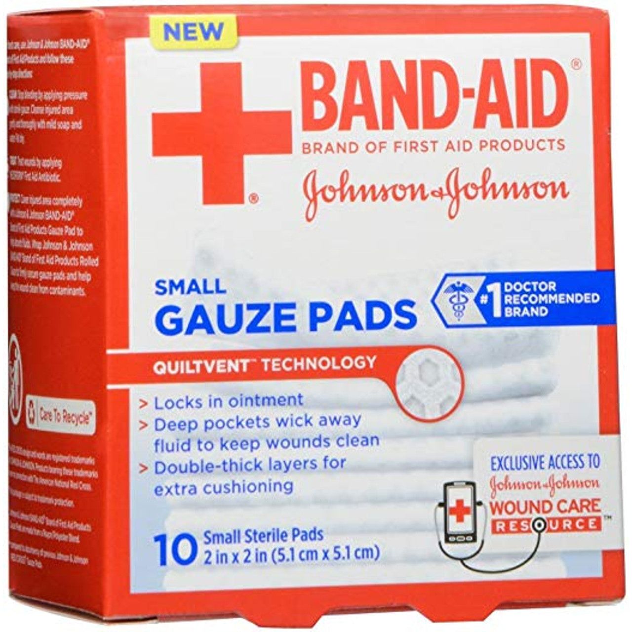 Band-Aid Brand Tampons de gaze stériles – Moyens 3" x 3" (10 unités)