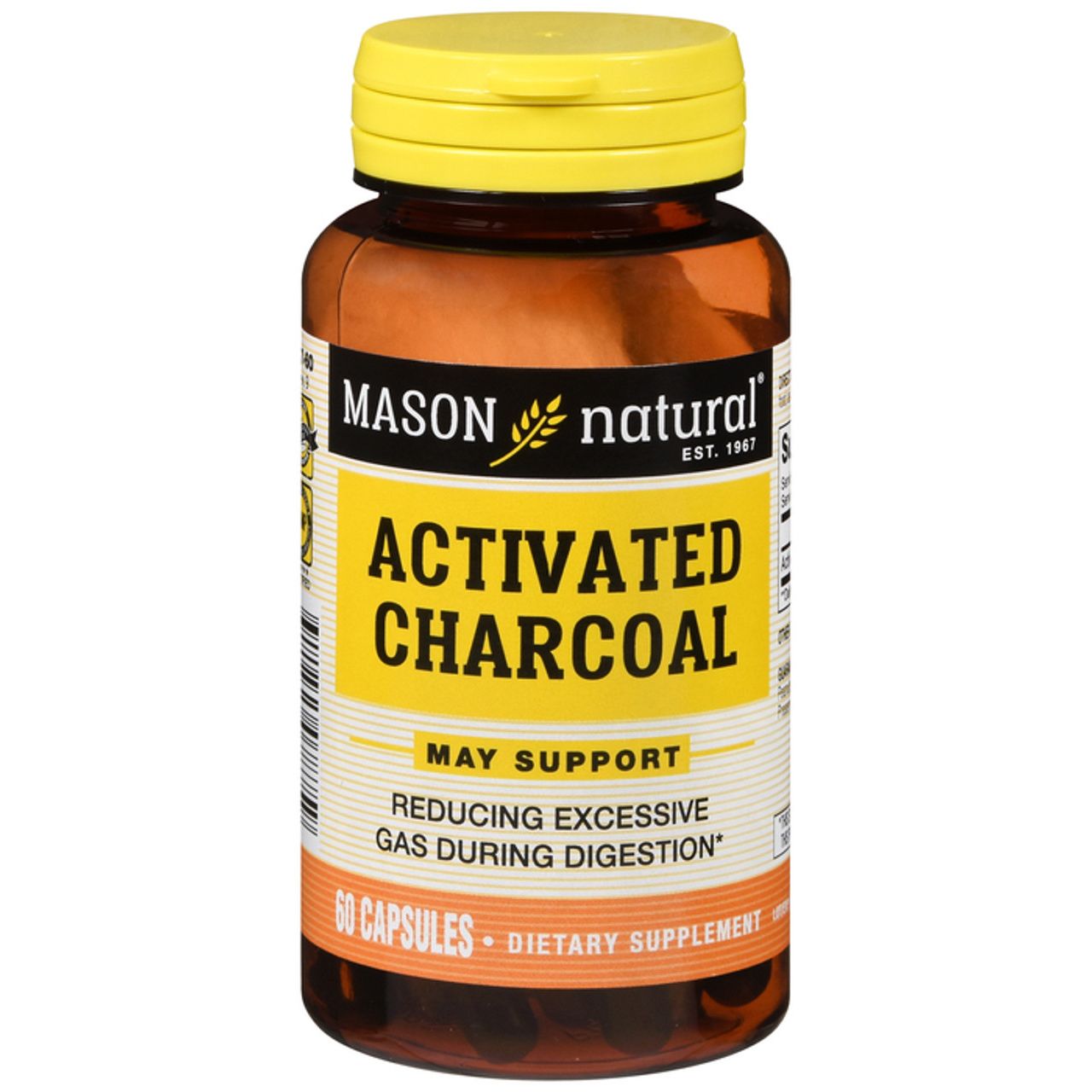 Capsules de charbon végétal activé Mason Natural 260 mg - 60 unités