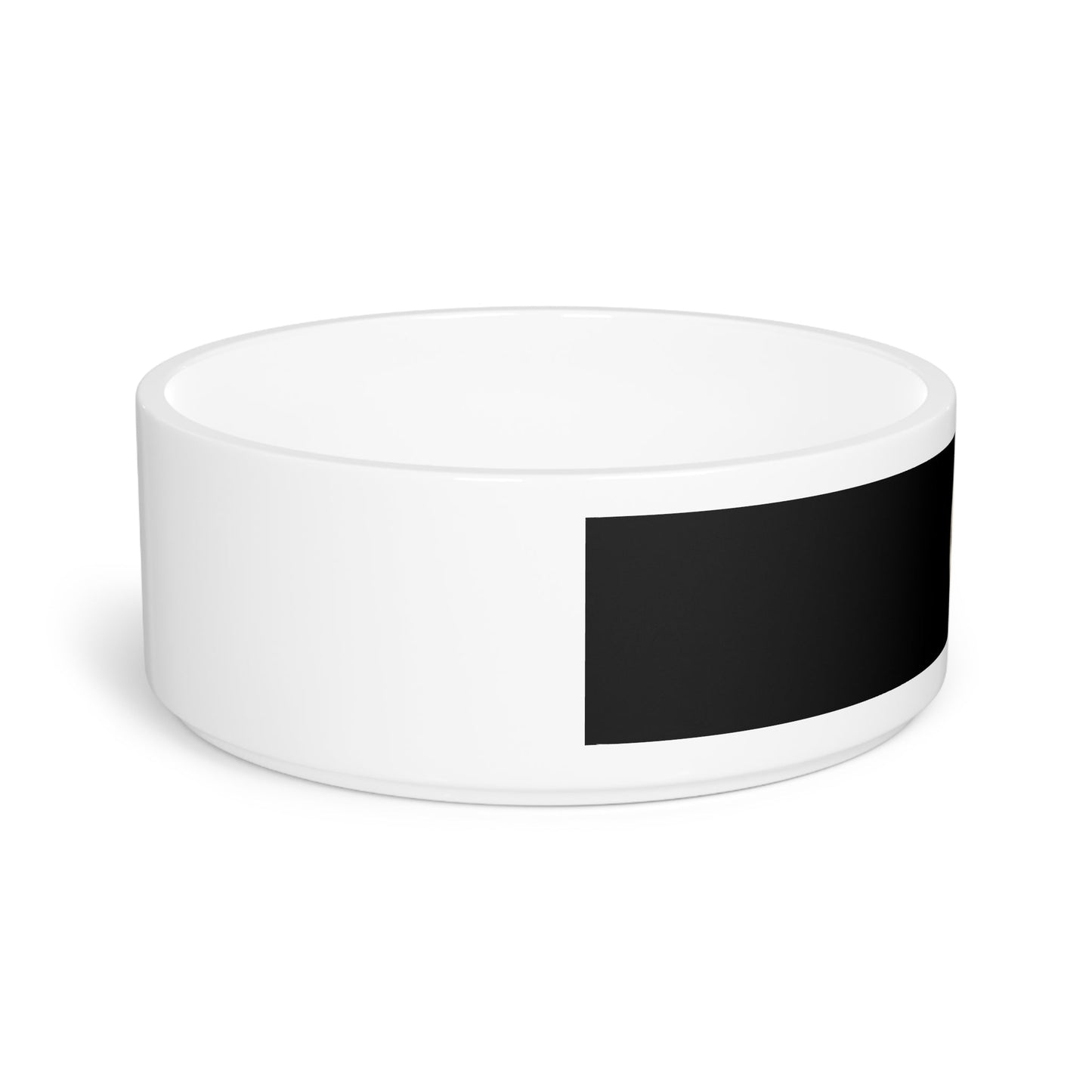 Black Ceramic Pet Bowl with Cat Accepted Emblem