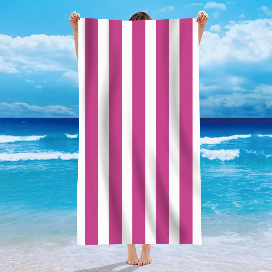 Personalized Striped Microfiber Beach Towel
