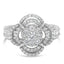 14K White Gold Diamond Floral Cluster Quatrefoil Ring - Size 6.75