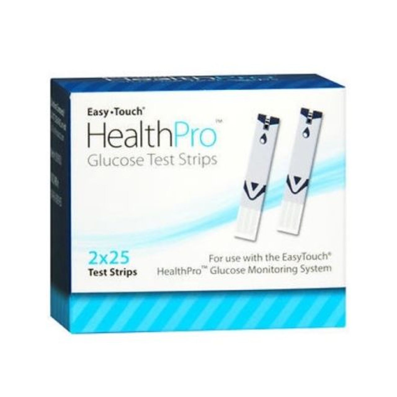 Bandes de test de glucose Mhc Medical Products Easy Touch Health Pro - 2 flacons de 25