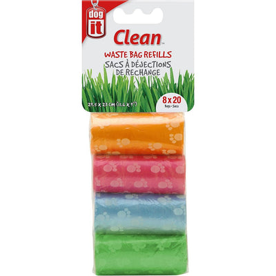 Dogit Waste Bag Refills - 8 Rolls of 20 Bags Each
