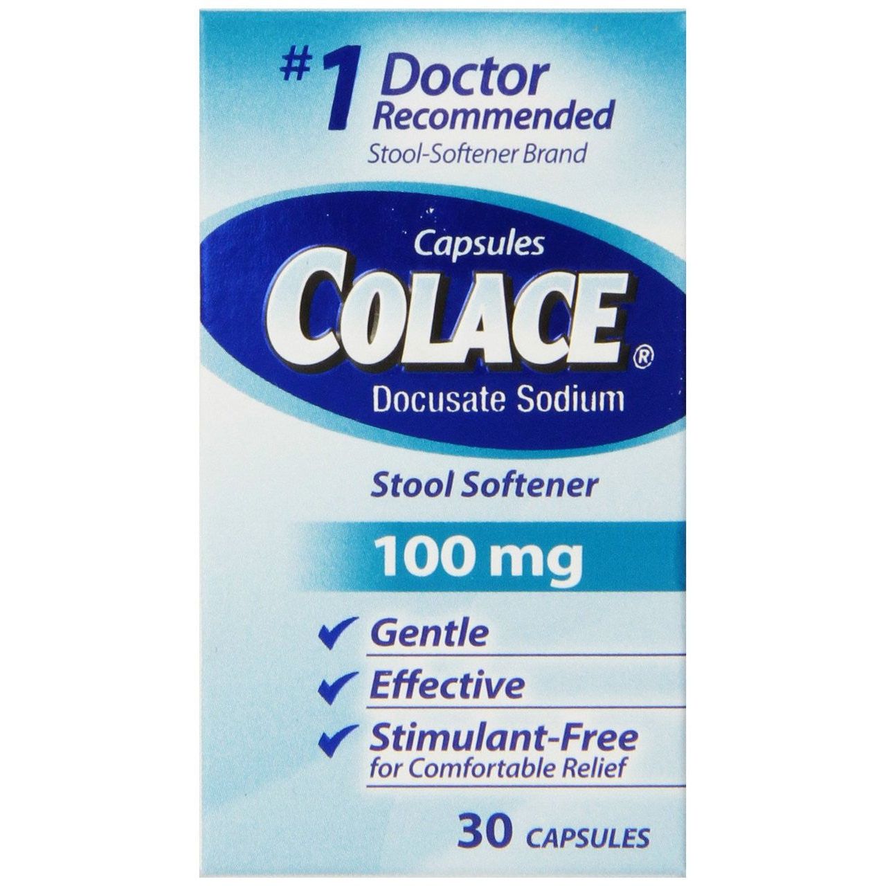 Colace Regular Strength Stool Softener Capsules, 100 Mg