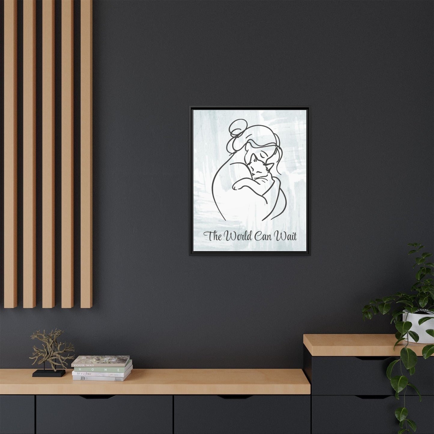 L'impression sur toile Chat Le Monde Peut Attendre