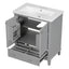 30inchgrey Bathroom Vanity with Sink ComboMulti-functional Bathroom Cabinet with Doors and Drawer Solid Frame and MDF Board - Korvel