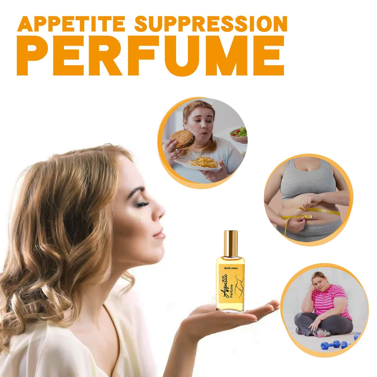 North moon Appetite Suppression Perpume, Light Fragrance Natural Fragrance Body Firming Skin Belly Bye Meat Slimming Spray - Korvel