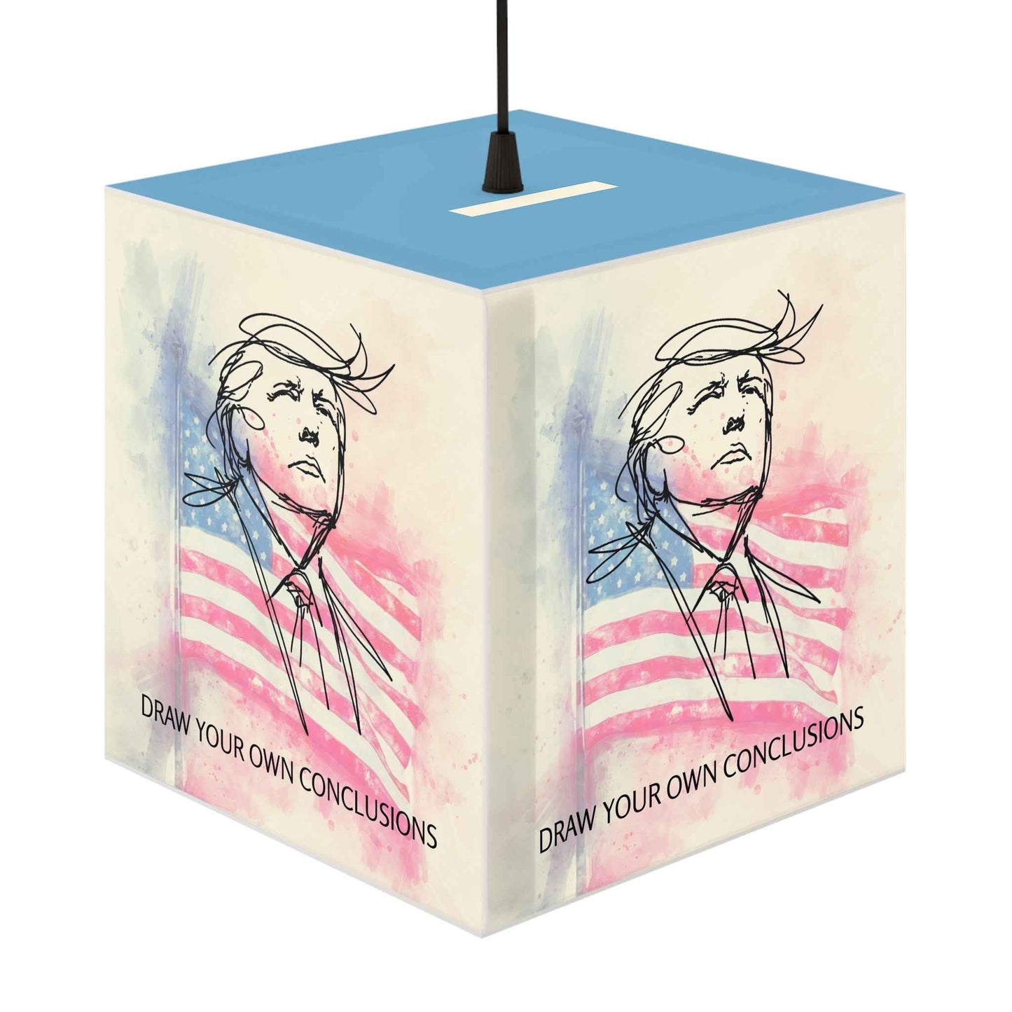 Draw Your Own Conclusions Patriotic Cube Lamp