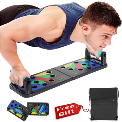 Foldable Multi-Function 12-Function 14-Function Push-Up Board Bracket Fitness Equipment Exercise Abs Board - Korvel