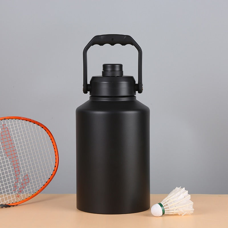 Double Wall Half Gallon Insulated Water Bottle Jug 64oz 128oz Stainless Steel Sports Water Flask with Handle - Korvel