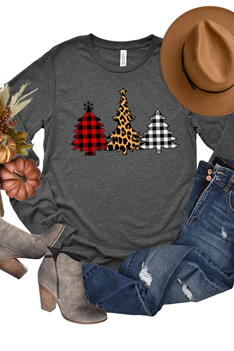 Christmas Trees Trio Long Sleeve Tee