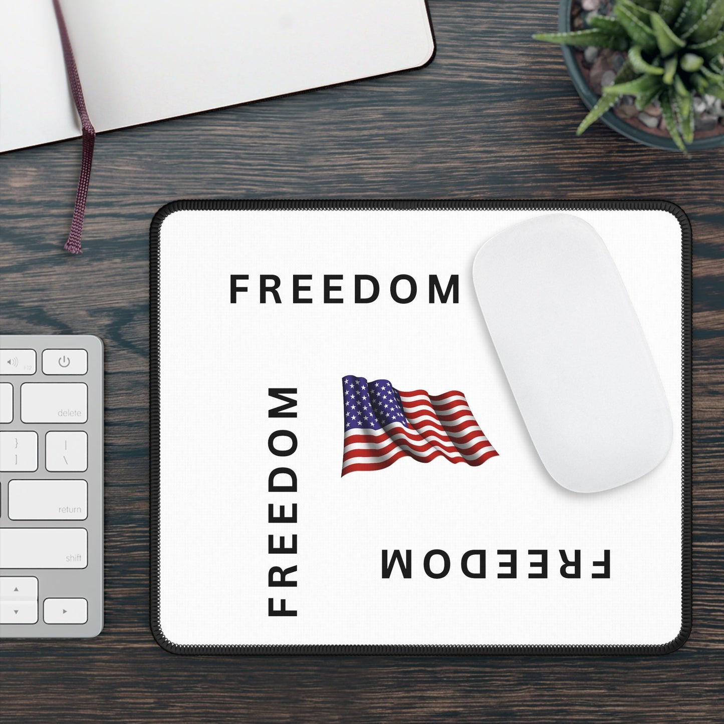 Black & White Freedom Gaming Mouse Pad
