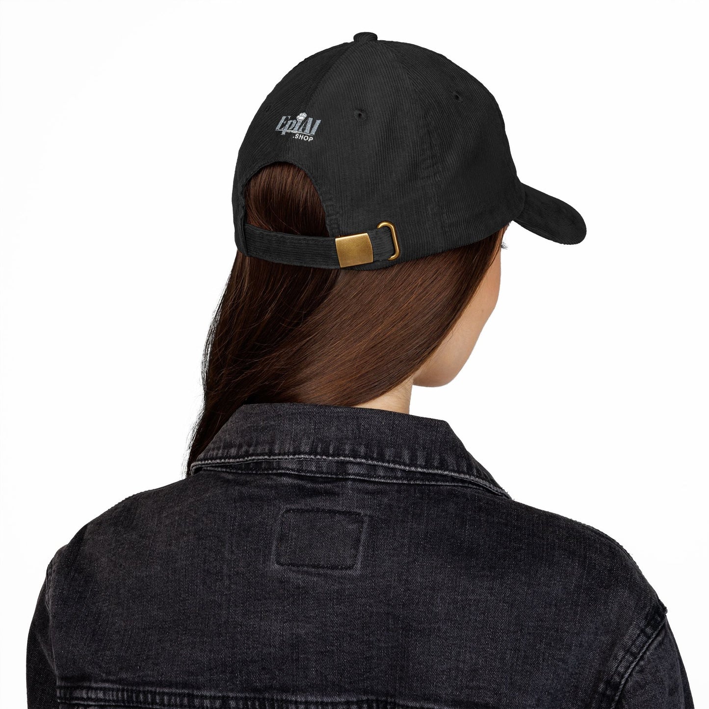 Still Here – Casquette en velours côtelé brodée de ruban lavande